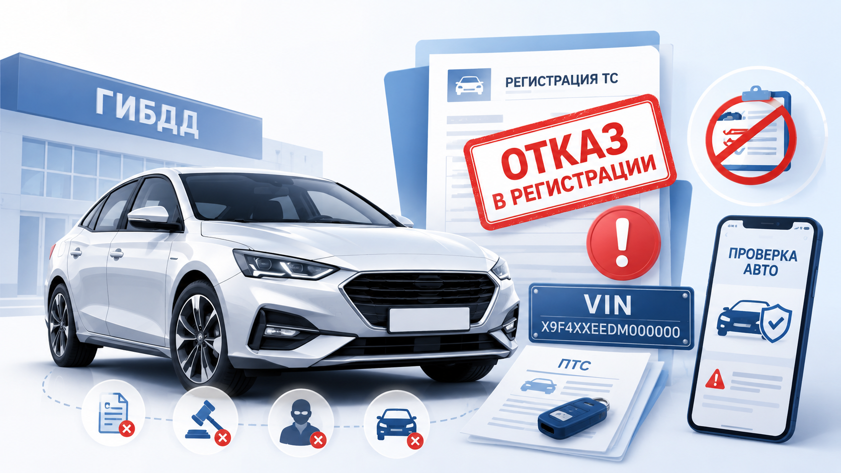 Причины отказа в постановке автомобиля на учет в ГИБДД